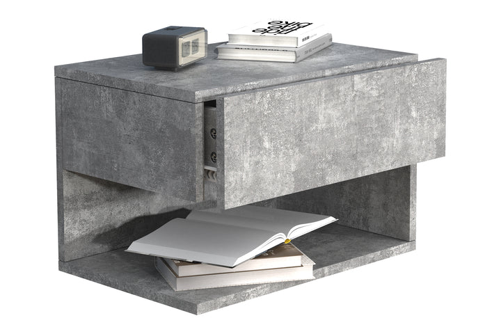 Vægbord / natbord / sengebord, 30x45x32 cm, betongrå