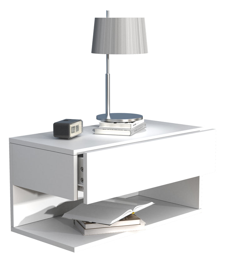 Vægbord / natbord / sengebord, 30x60x32 cm, hvid