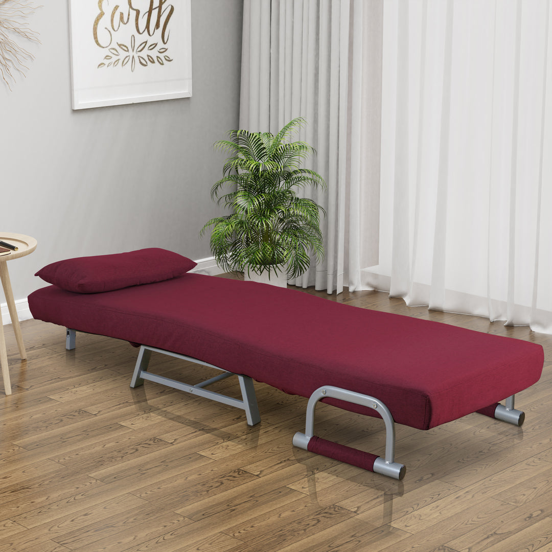 Sovestol, smart til små rum og gæsteværelset, bordeux-rød