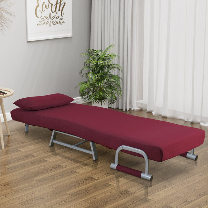 Sovestol, smart til små rum og gæsteværelset, bordeux-rød