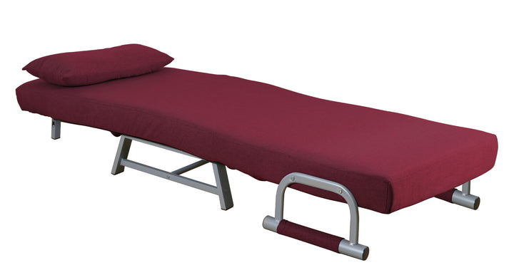 Sovestol, smart til små rum og gæsteværelset, bordeux-rød