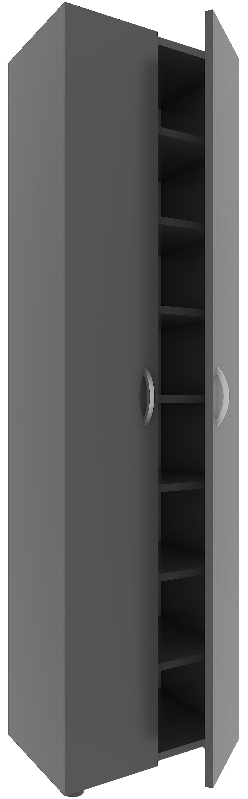 Skoskab, h. 173 x b. 49 x d. 30 cm, antracit
