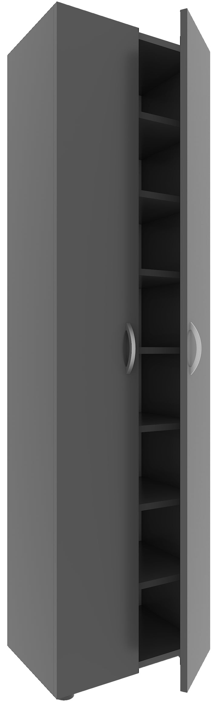 Skoskab, h. 173 x b. 49 x d. 30 cm, antracit