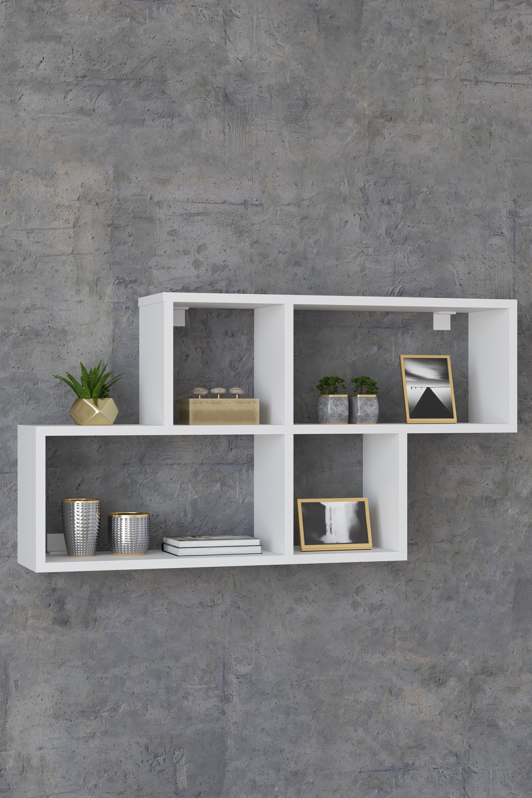 Dekorativ vægreol, 53 x 100 x 20 cm, hvid