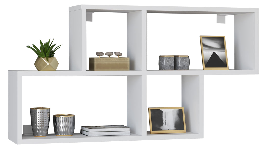 Dekorativ vægreol, 53 x 100 x 20 cm, hvid