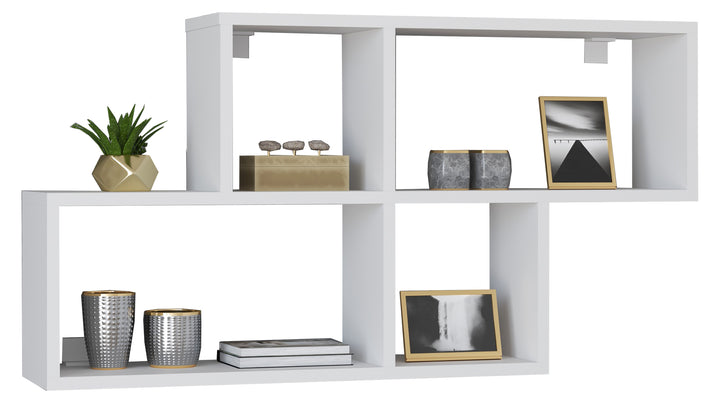 Dekorativ vægreol, 53 x 100 x 20 cm, hvid