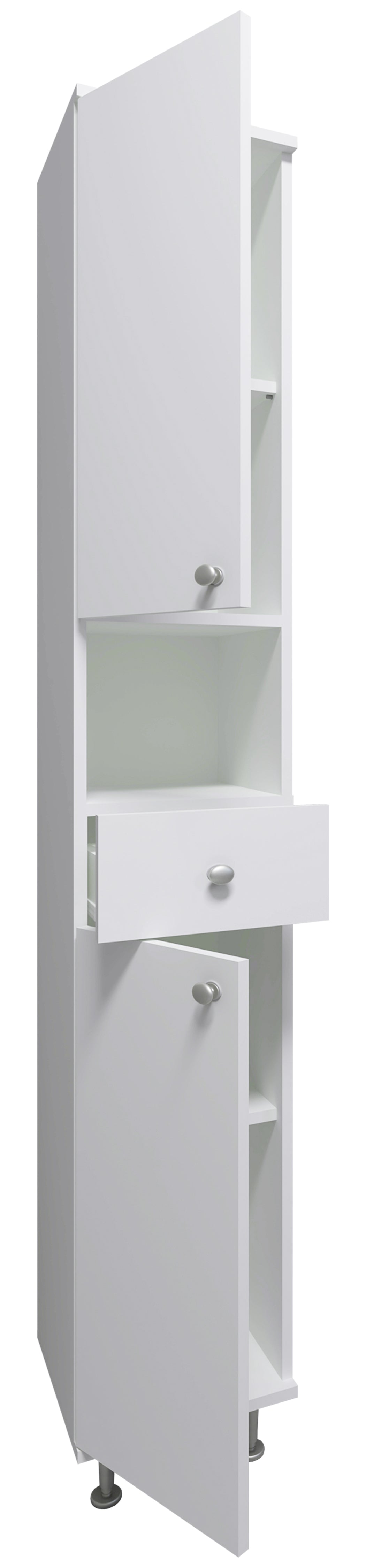 Badeværelsesskab, 185 x 30 x 31 cm, hvid
