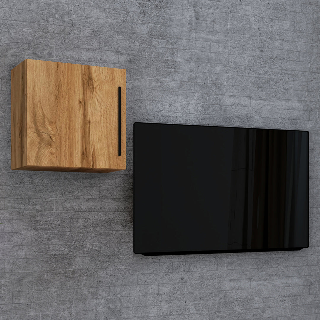 Vægskab til cd'er eller dvd'er, h. 50 x b. 50 x d. 30 cm, naturfarvet