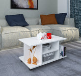 Praktisk sofabord med hjul, h. 40 x b. 80 x d. 40 cm, hvid