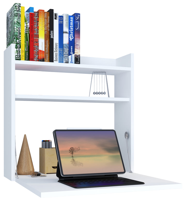 Pladsbesparende vægskrivebord, 60 x 60 x 57 cm, hvid