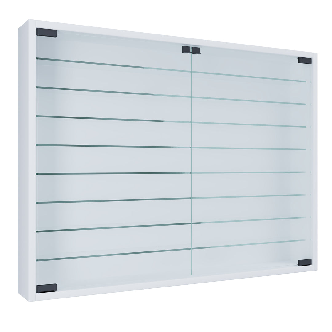 Vitrineskab, 60 x 80 x 10 cm, hvid