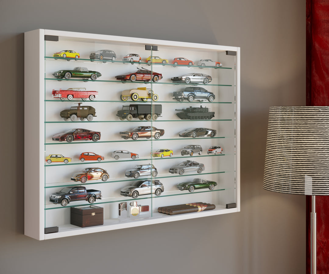 Vitrineskab, 60 x 80 x 10 cm, hvid