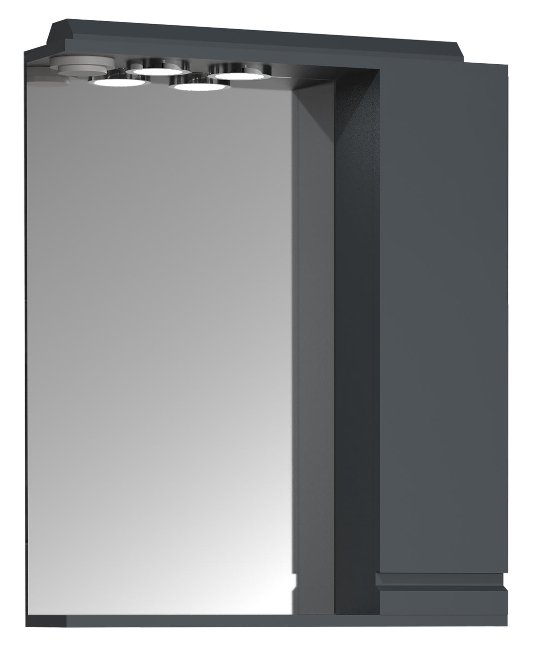 Spejlskab, h. 71 x b. 60 x d. 14 cm, antracit