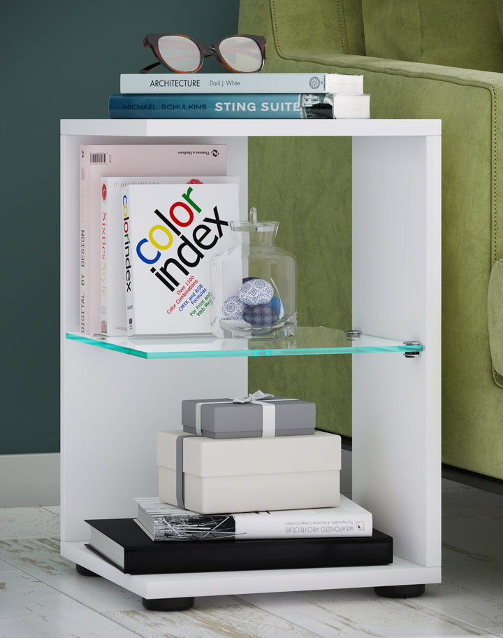 Sidebord, h. 45 x b. 30 x d. 30 cm, hvid