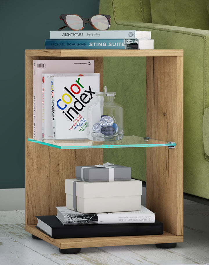 Sidebord, h. 45 x b. 30 x d. 30 cm, naturfarvet