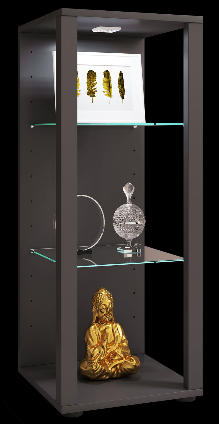 Vitrineskab, h. 90 x b. 35 x d. 35 cm, antracit