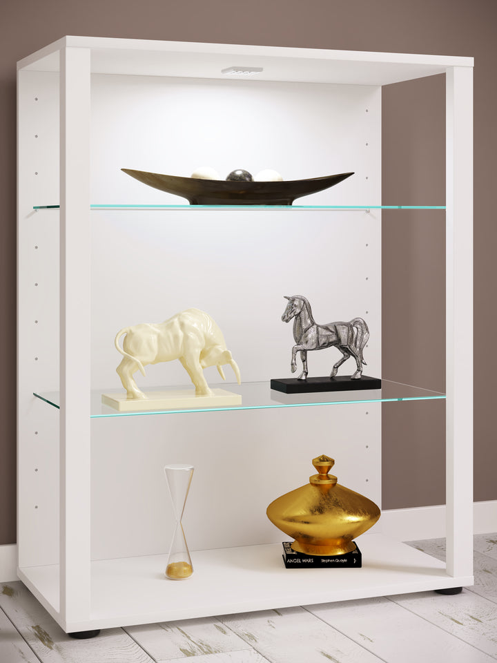 Vitrineskab, H. 90 x B. 70 x D. 35 cm, hvid