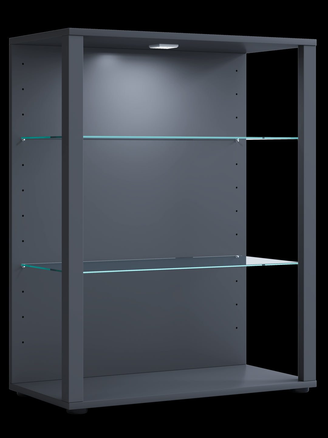 Vitrineskab, H. 90 x B. 70 x D. 35 cm, antracit