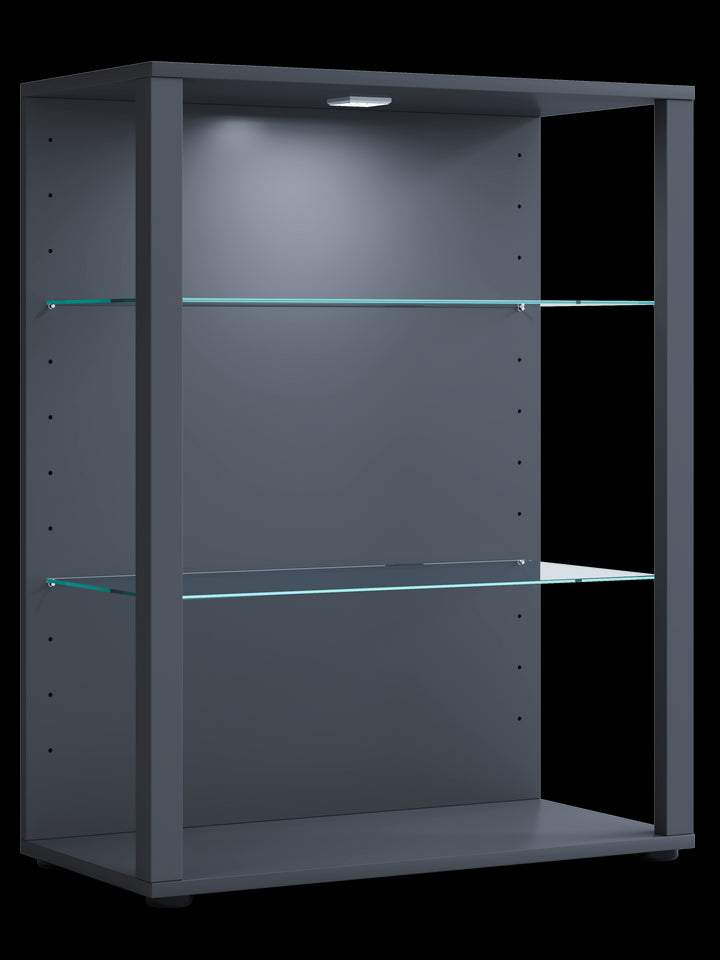 Vitrineskab, H. 90 x B. 70 x D. 35 cm, antracit