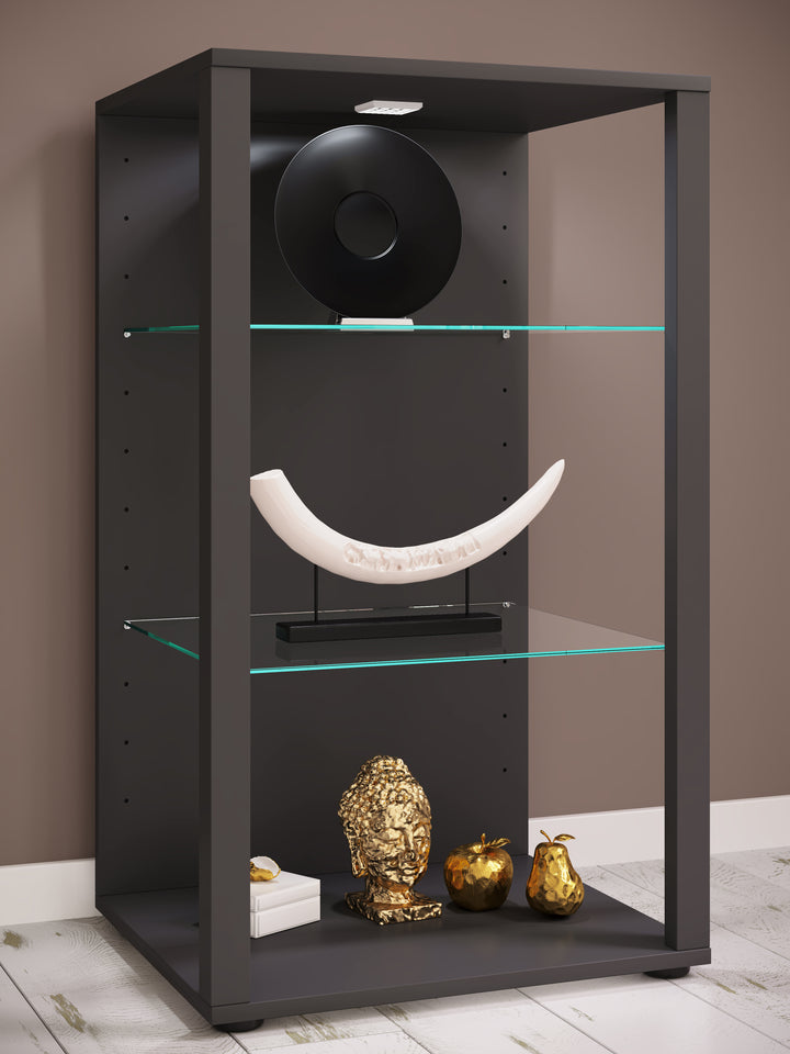 Vitrineskab, H. 90 x B. 52 x D. 44 cm, antracit