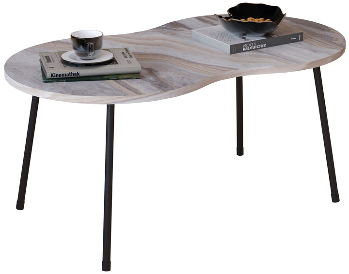 Minimalistisk sofabord med bordplade i marmor-look, 42 x 90 x 41 cm