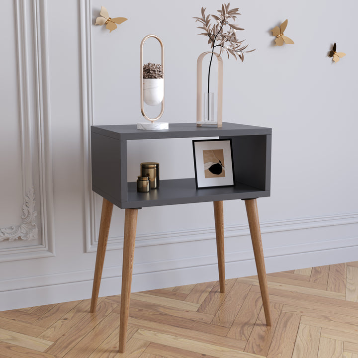 Natbord med åbent rum, 60 x 45 x 30 cm, grå