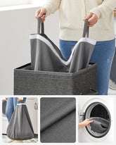Vasketøjskurv i stof, grå