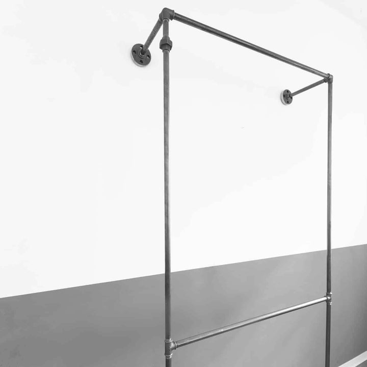 Åben tøjstativ DOPPIO (light), B100xH200xD28cm, fås i sort og sølvfarve