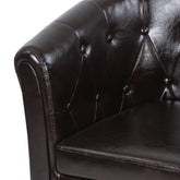 Chesterfield lænestol - lavet af træ og imiteret læder, med kobbernitter og diamantmønster, farvevalg, brun, 1er - loungestol, klubstol, lænestol, cocktailstol, stuemøbler