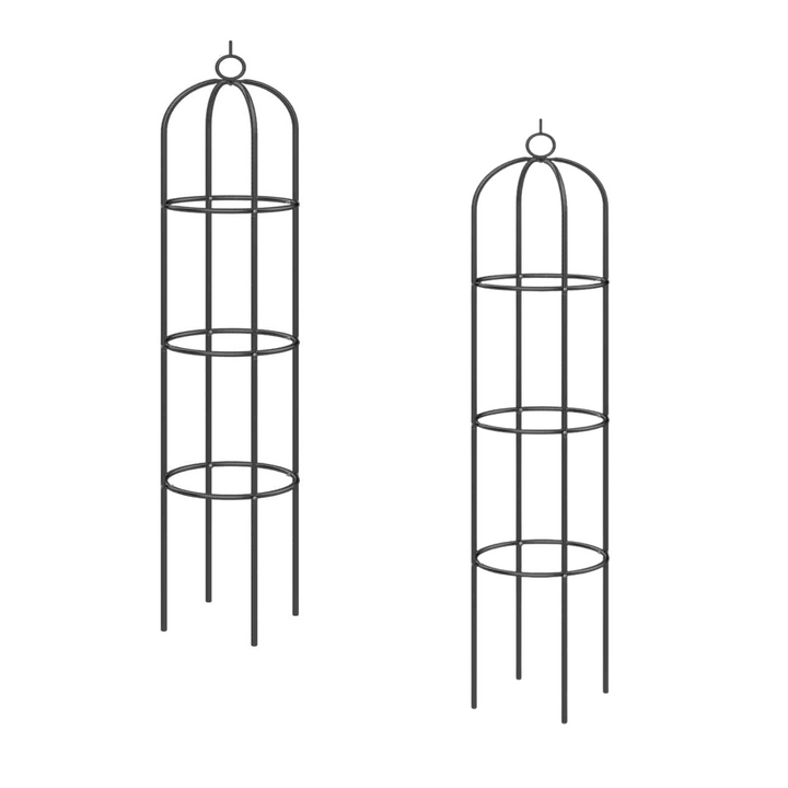 Rosensøjle i metal, 200 x 40 cm, sort