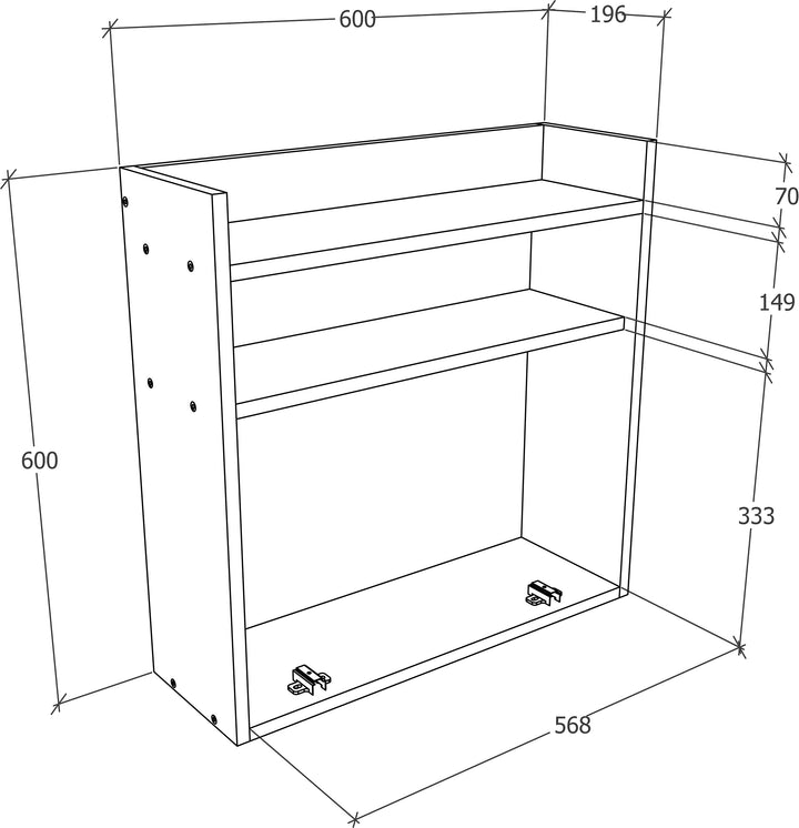 Pladsbesparende vægskrivebord, 60 x 60 x 57 cm, hvid