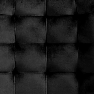 Spisebordsstole - sorte, sæt med 4, fløjlssæde, polstret, quiltet, bøgetræ-ben