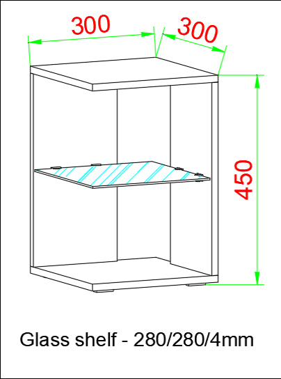 Sidebord, h. 45 x b. 30 x d. 30 cm, hvid