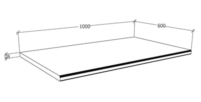Bordplade til køkkenet, B100cm x D60cm , antracit