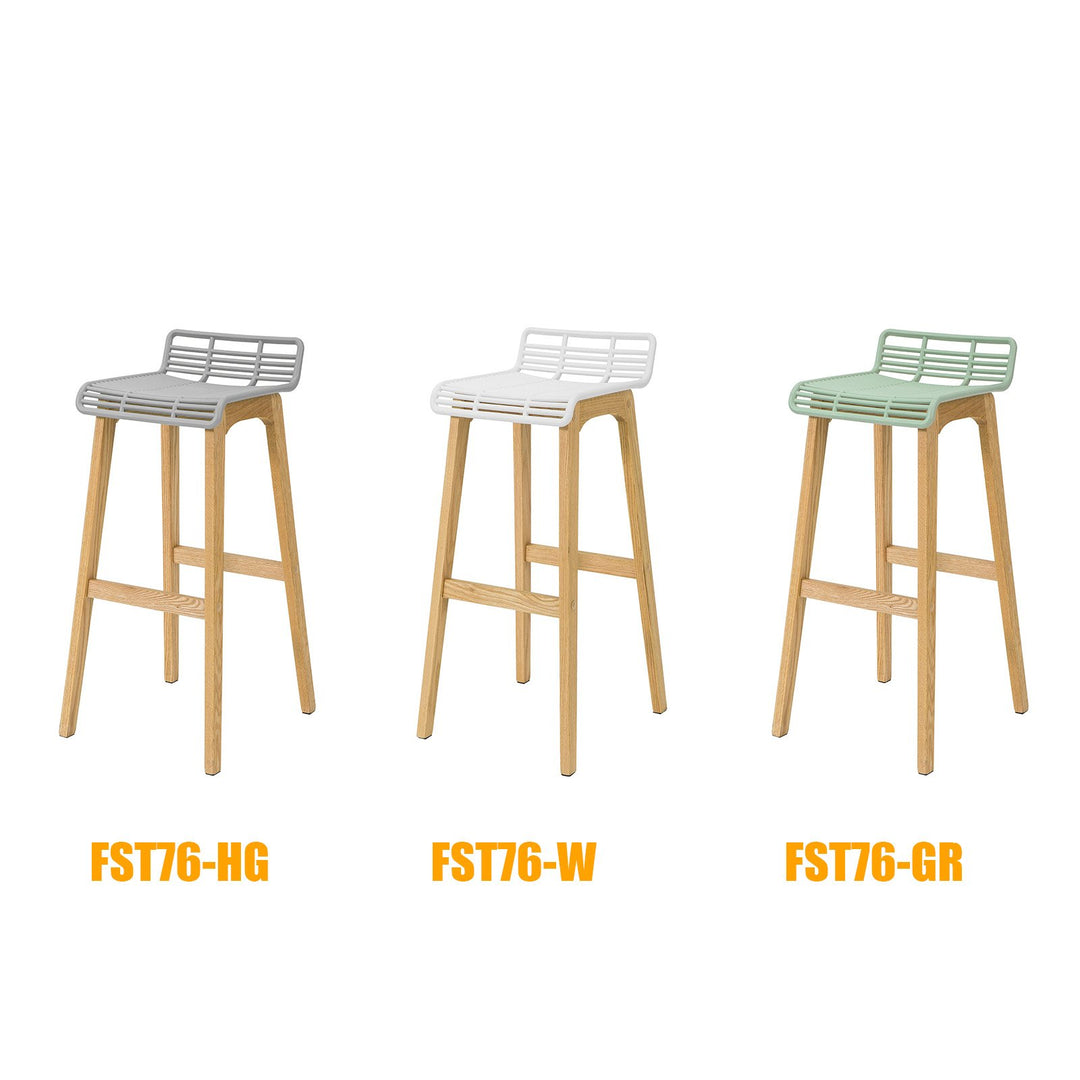 Moderne køkkenstol i træ, grå