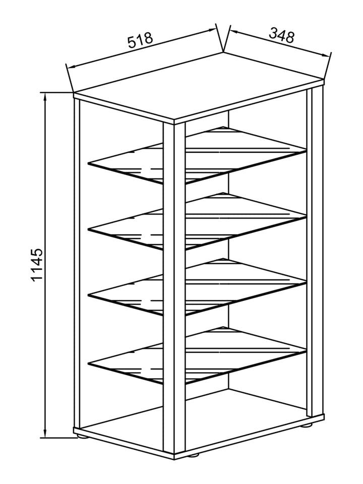 Gulv vitrineskab, 115 x 52 x 35 cm, hvid