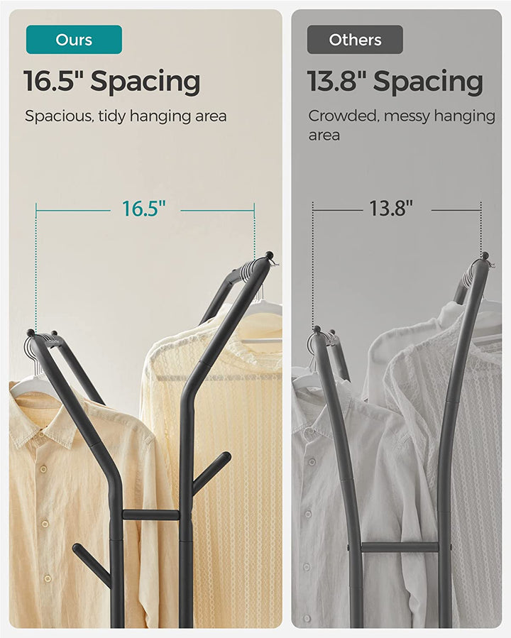 Skab et ryddeligt og indbydende look med dette tøjstativ, stål, sort