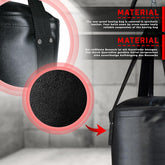 Boksesæk med pull-up stang, 28x83 cm, 19 kg, vandret stang: (B) 82 cm lavet af stål, maks. bæreevne 120 kg