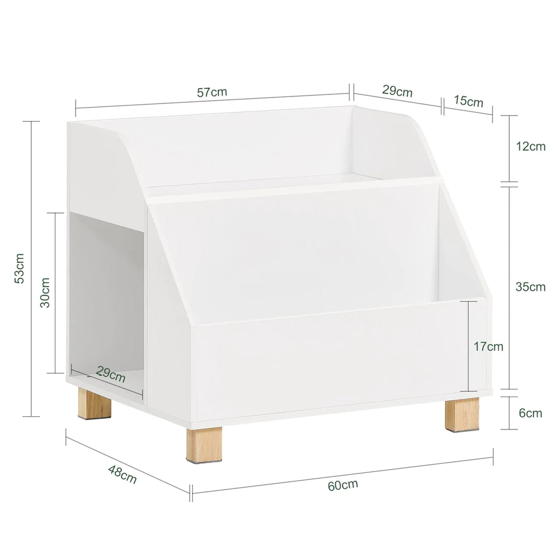 Legetøjs- og bogreol, børnemøbel, 60 x 48 x 53 cm, hvid