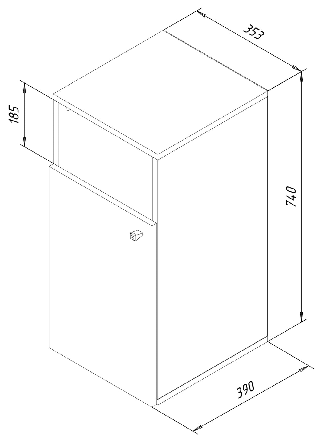 Linnedskab "Klidas Il", 74 x 35 x 39 cm