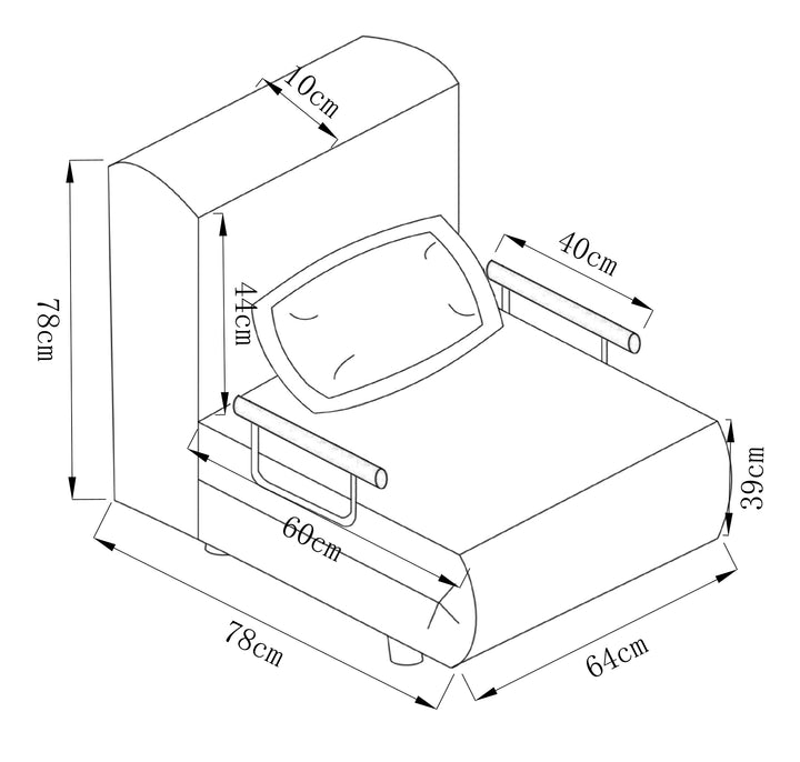 Sovestol, smart til små rum og gæsteværelset, bordeux-rød