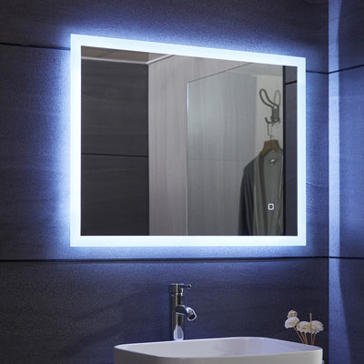 Aquamarine® LED badeværelsesspejl - 100x60 cm, dugfrit, dæmpbart med touch