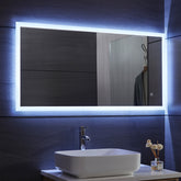 Aquamarine® LED badeværelsesspejl - 120x60 cm, dugfrit, dæmpbart med LED touch funktion