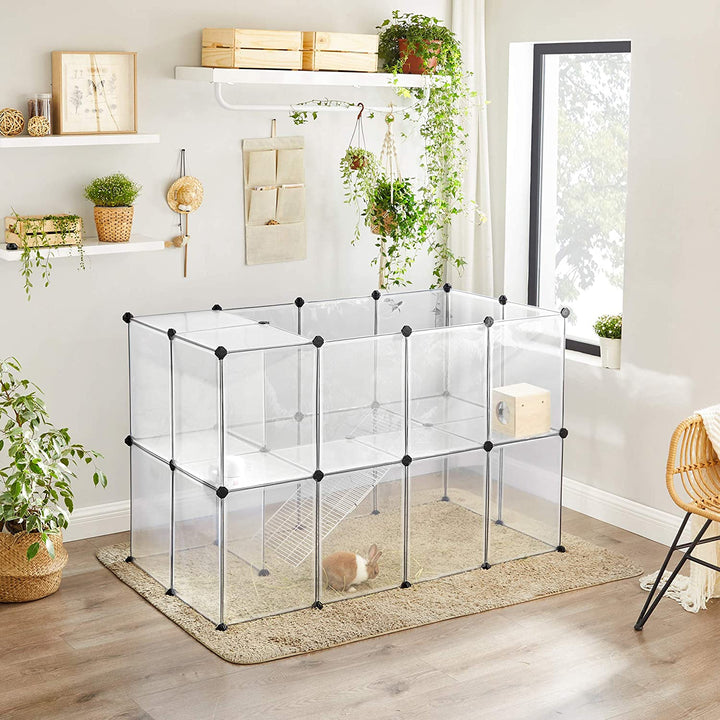 Transparent bur til små kæledyr, plast, L143 x B73 x H91 cm