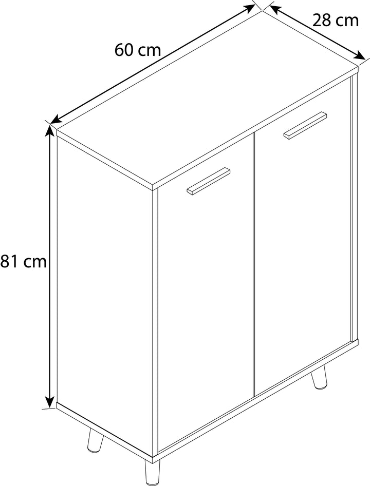 Kommode, h. 81 x b. 60 x d. 28 cm, hvid