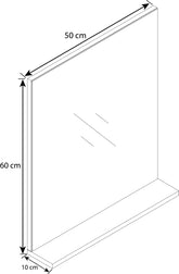 Badeværelsesspejl,  h. 60 x b. 50 x d. 2 cm