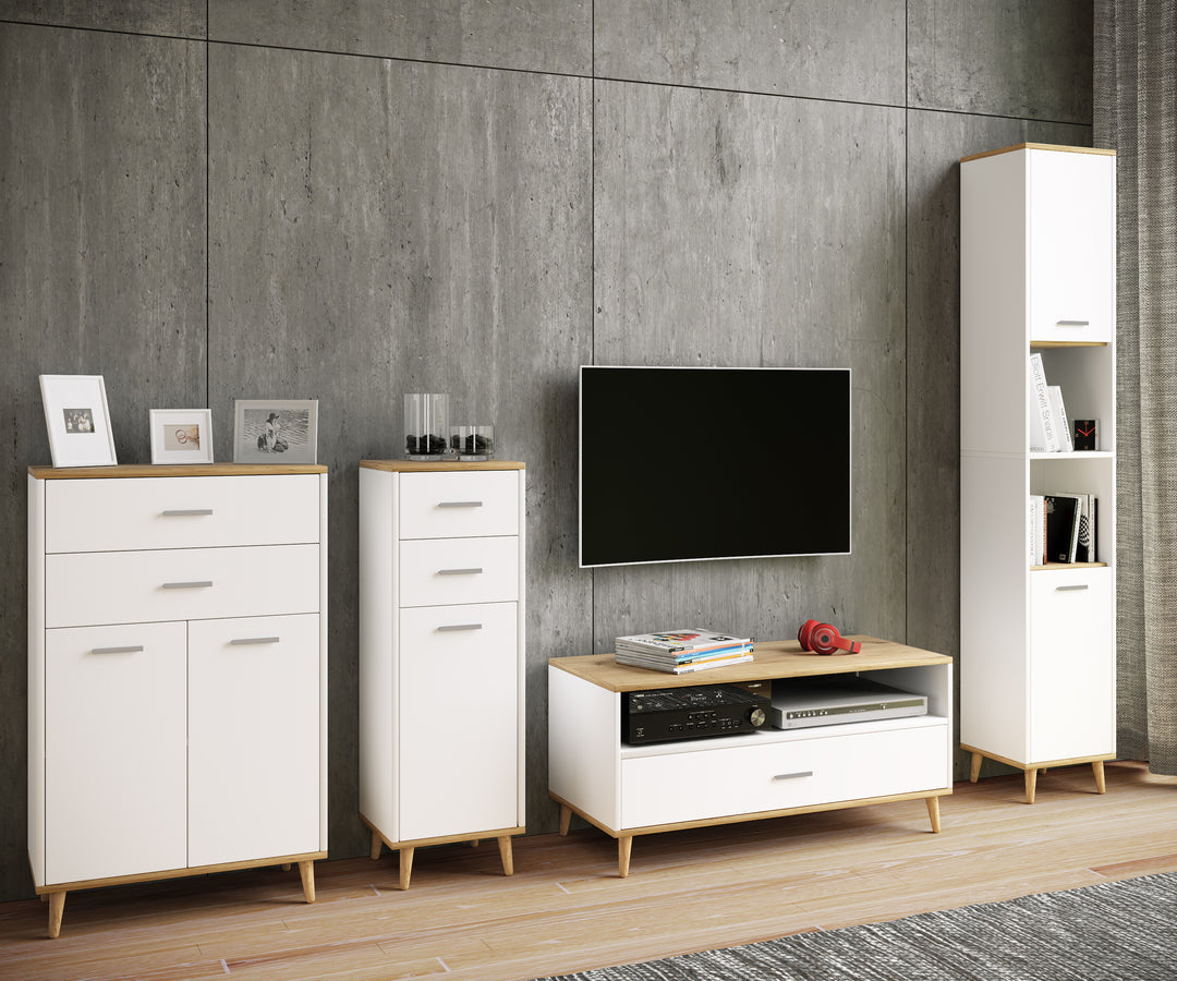 Kommode, H. 97 x B. 32 x D. 28 cm, hvid