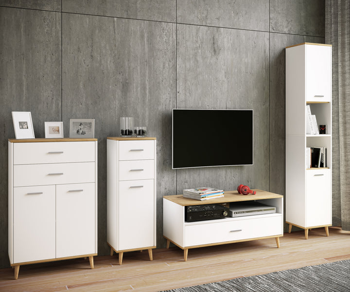 Kommode, H. 97 x B. 32 x D. 28 cm, hvid