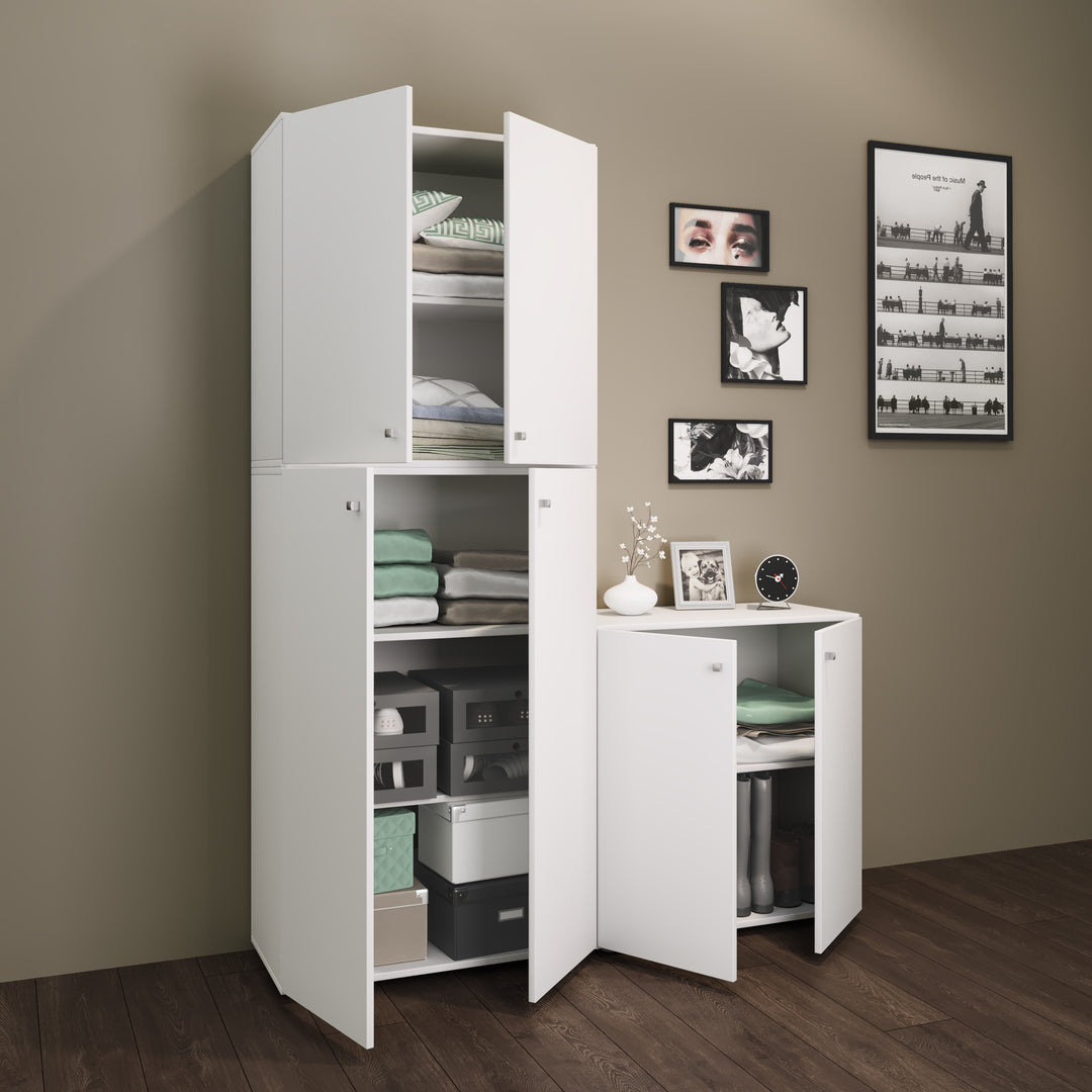 Garderobeskab "Lona",  H. 182 B. 70 x D. 39 cm, hvid