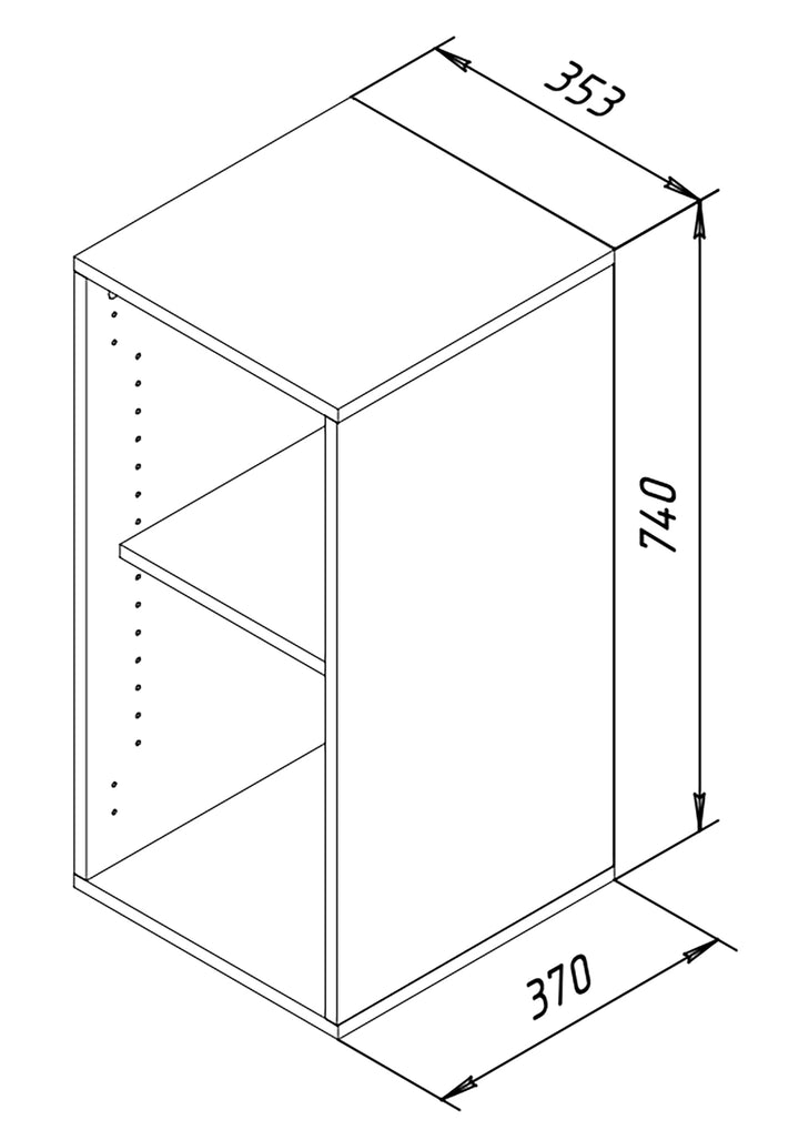 Hylde "Lona Il", 74 x 35 x 37 cm, hvid